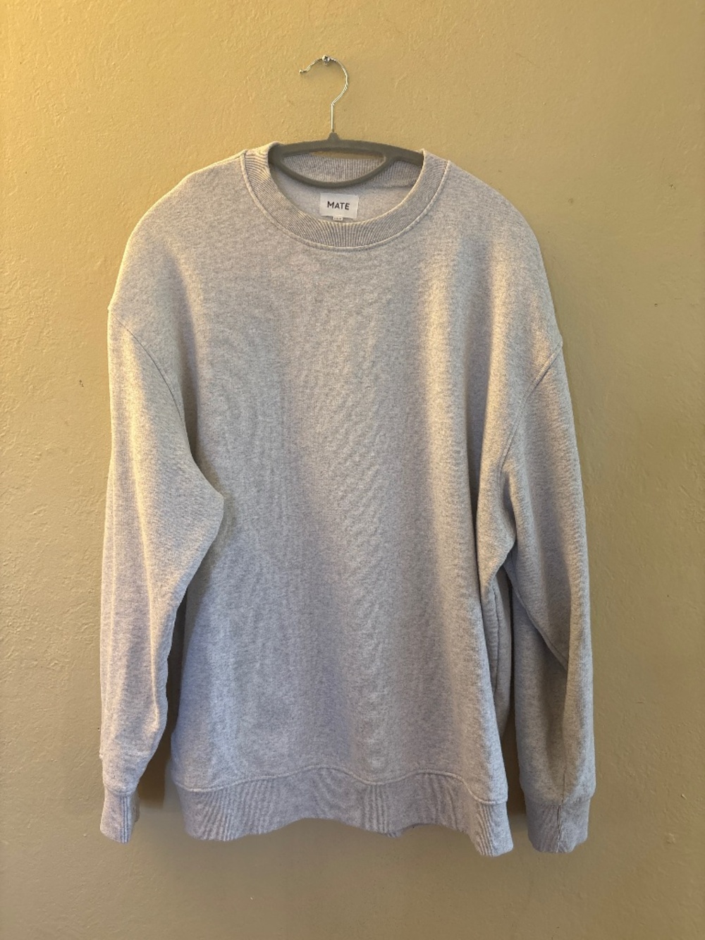 MATE the Label Light Gray Oversized Crewneck Sweatshirt